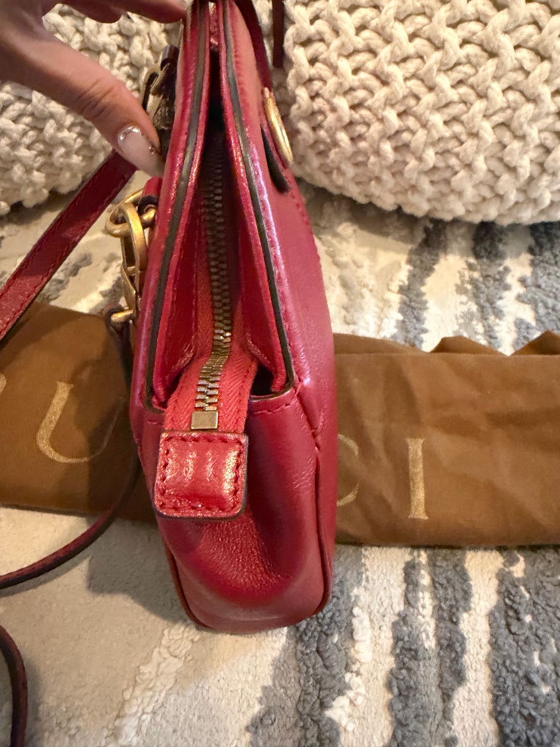 Gucci Leather RE(Belle) Messenger Crossbody Shoulder Sling Small