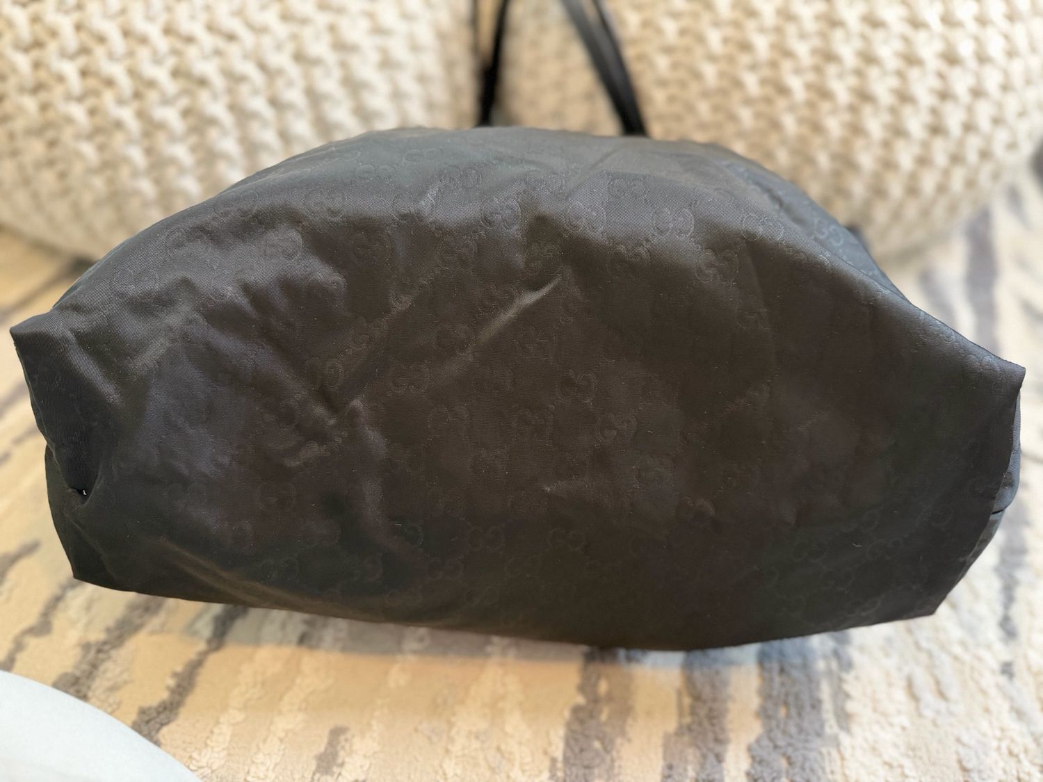 Gucci Monogram Nylon Large Shopper Tote Shoulder Bag