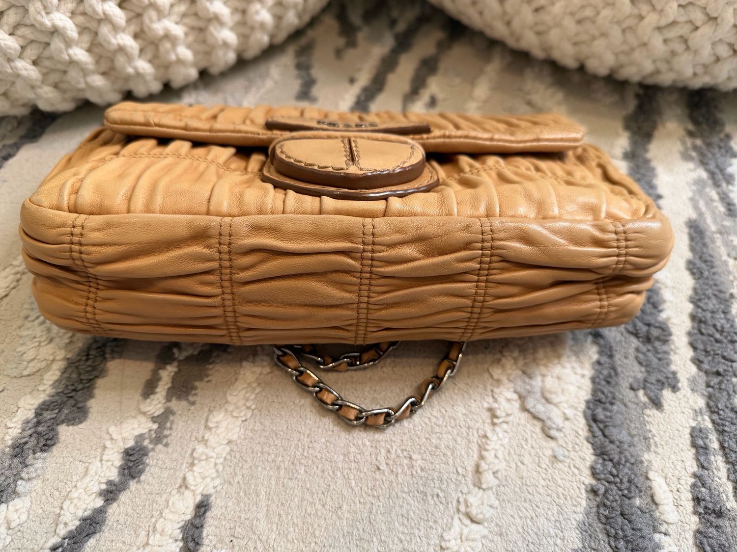 Prada Nappa Gaufre Flap Chain Shoulder Bag