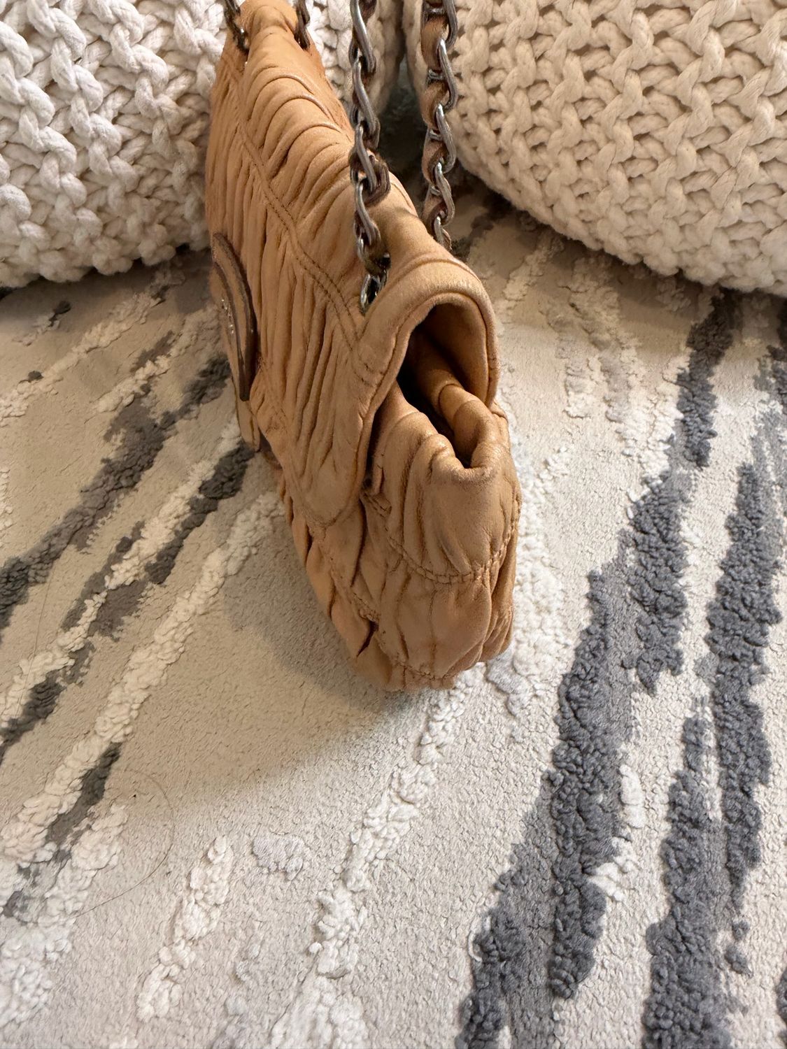 Prada Nappa Gaufre Flap Chain Shoulder Bag