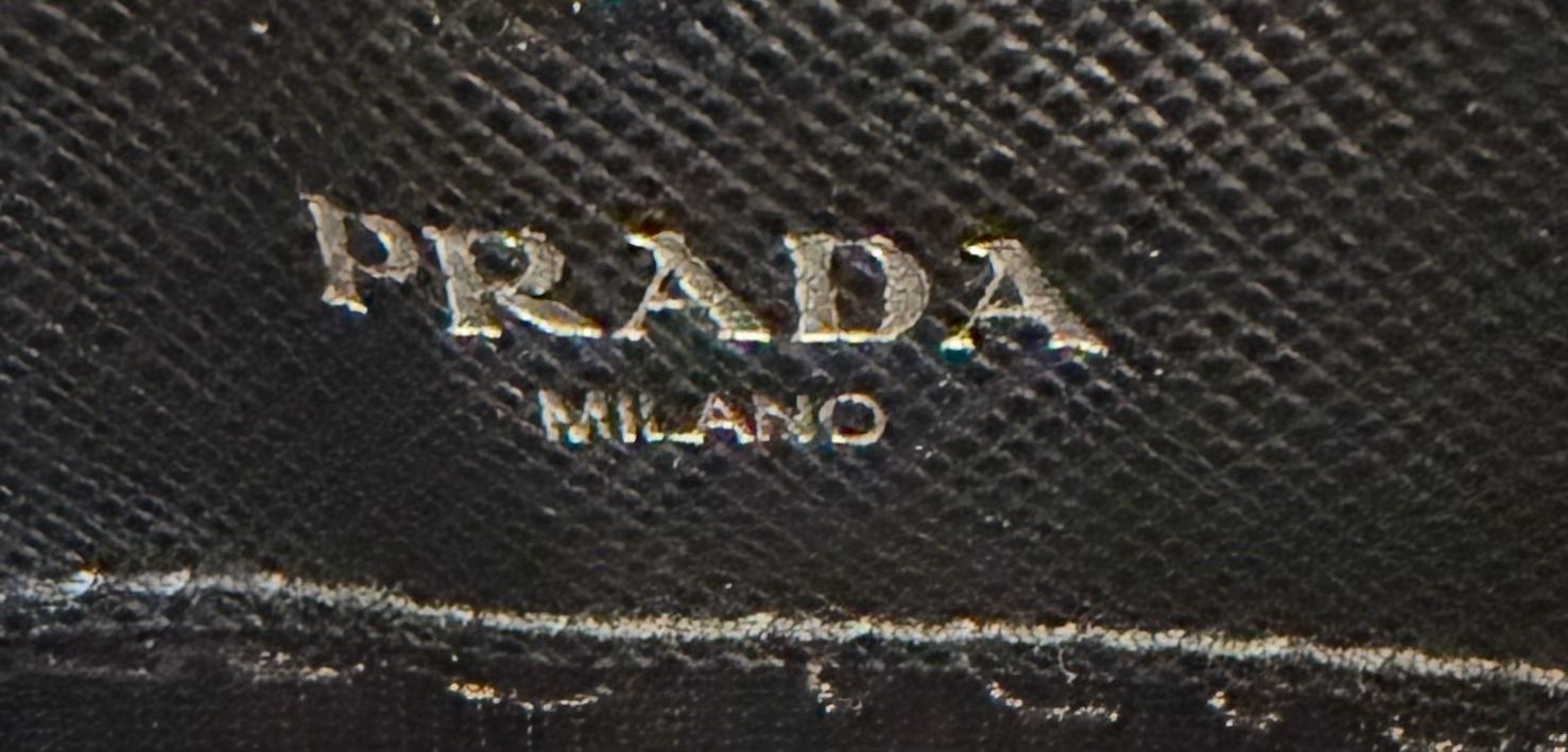 Prada Saffiano Leather Crossbody Messenger Sling Front Pocket