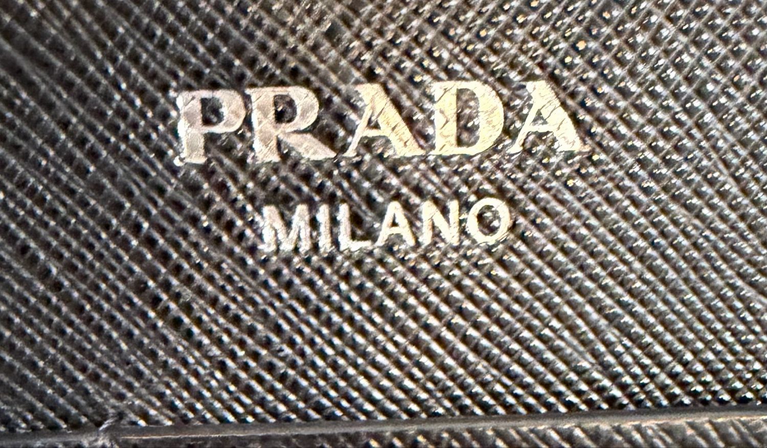 Prada Saffiano Leather Crossbody Messenger Sling Front Pocket