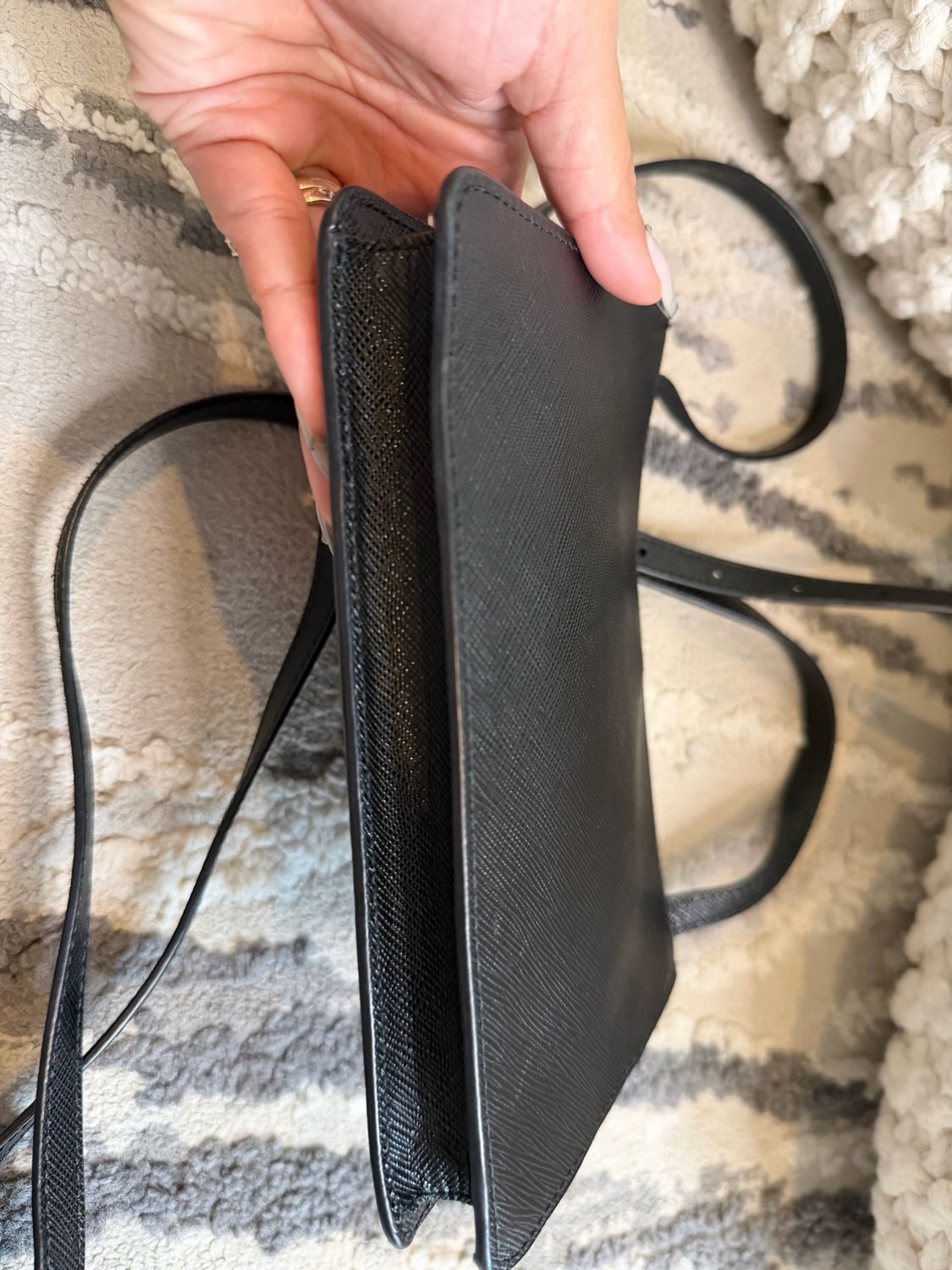 Prada Saffiano Leather Crossbody Messenger Sling Front Pocket