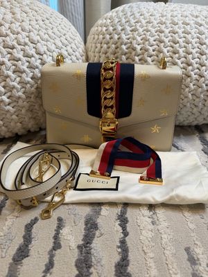 Gucci Sylvie Web Double Strap Crossbody Small Messenger Flap