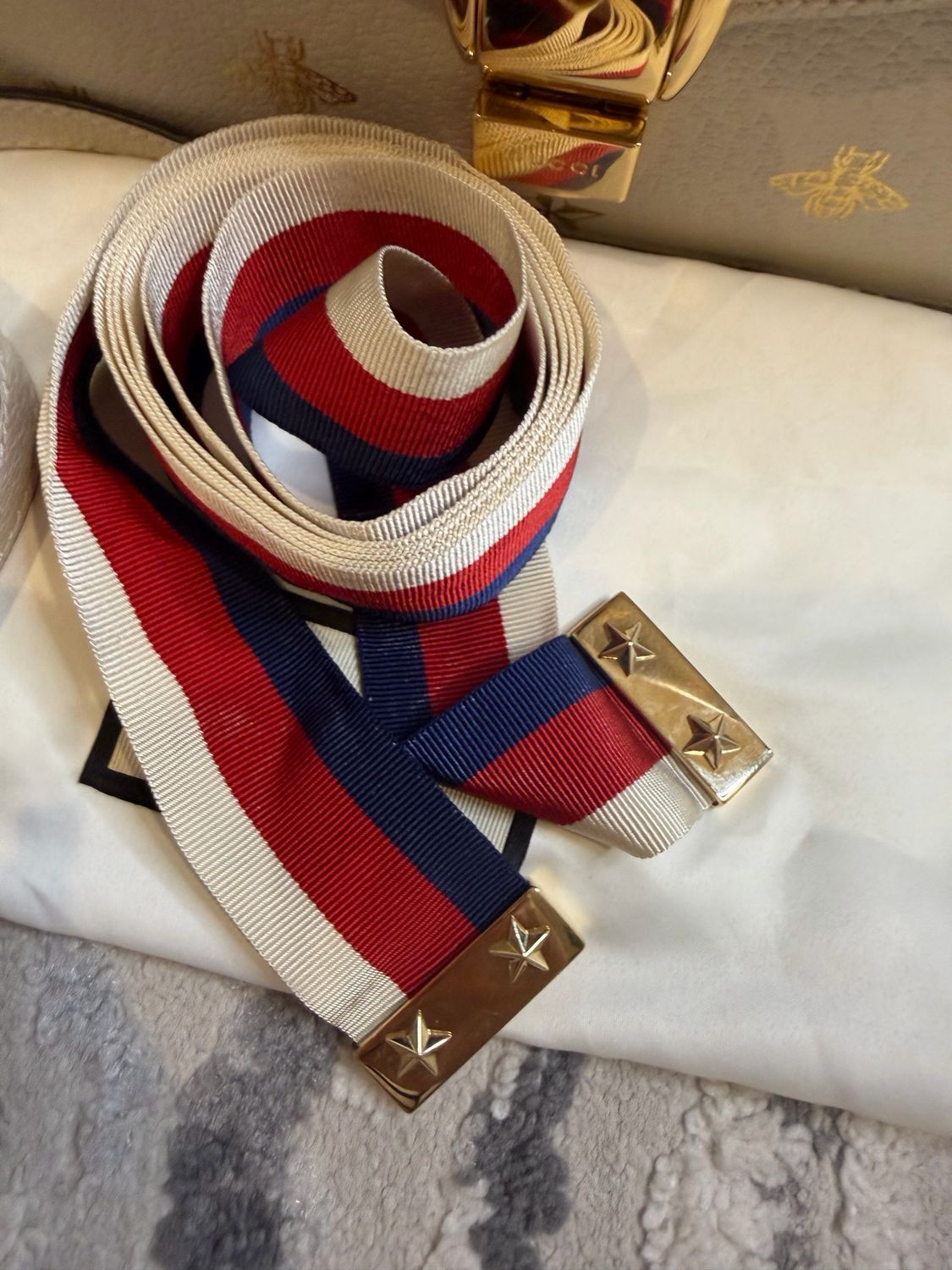 Gucci Sylvie Web Double Strap Crossbody Small Messenger Flap