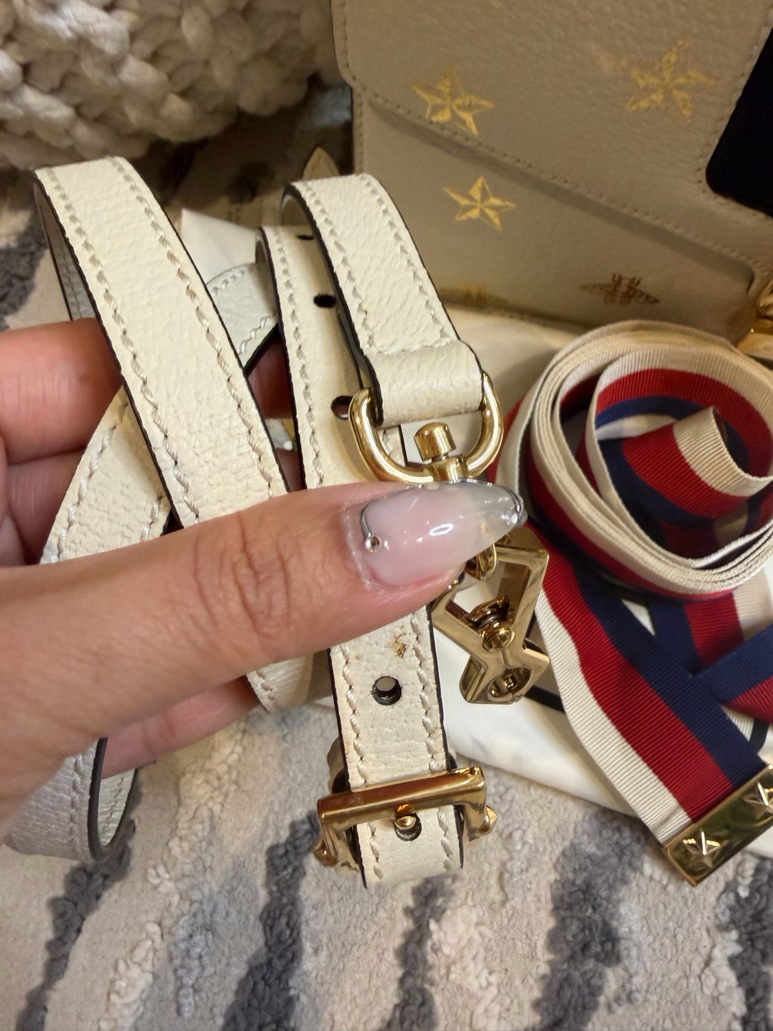 Gucci Sylvie Web Double Strap Crossbody Small Messenger Flap