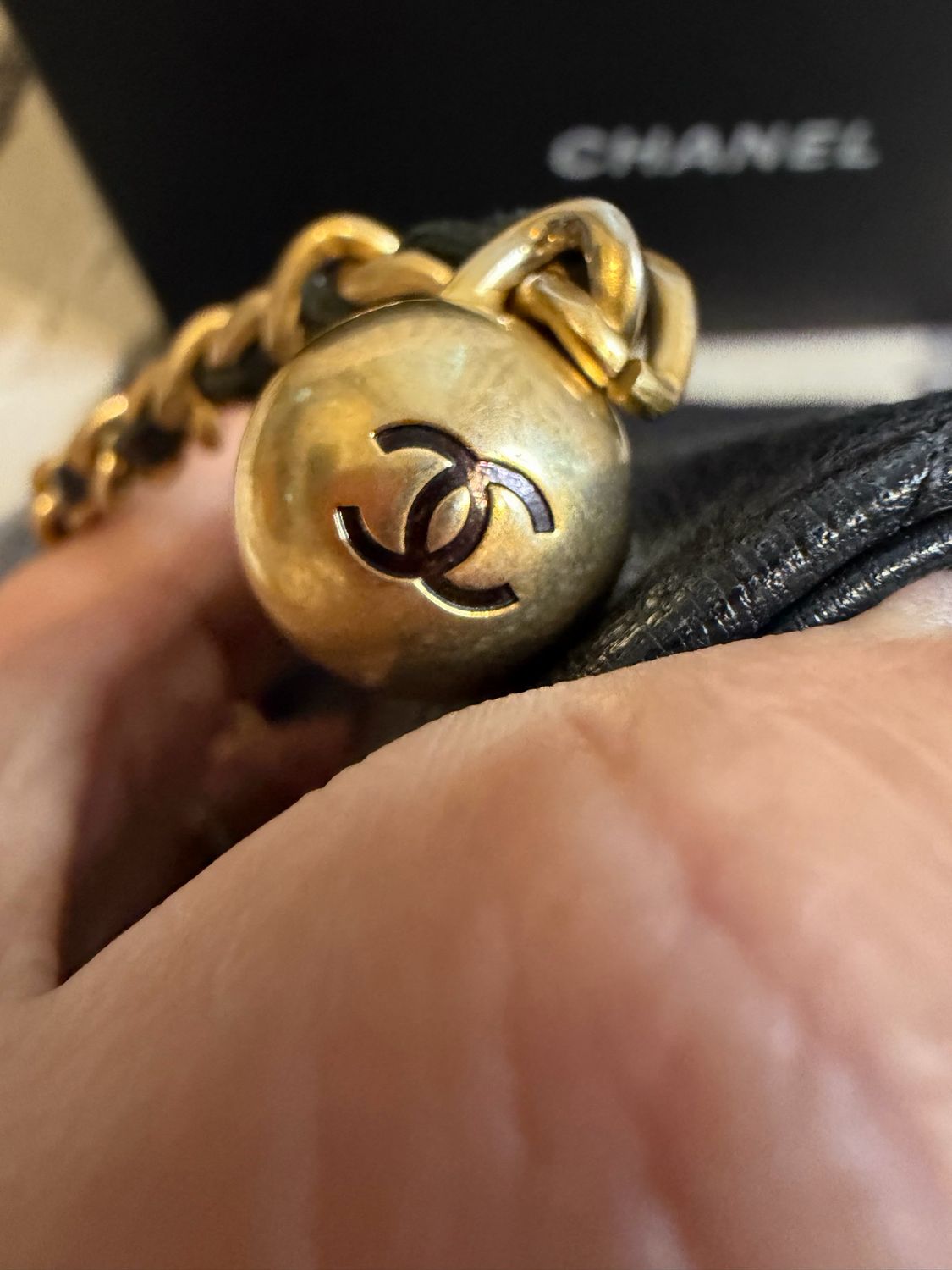 Chanel Chic Pearls Mini Goatskin Flap Bag Black