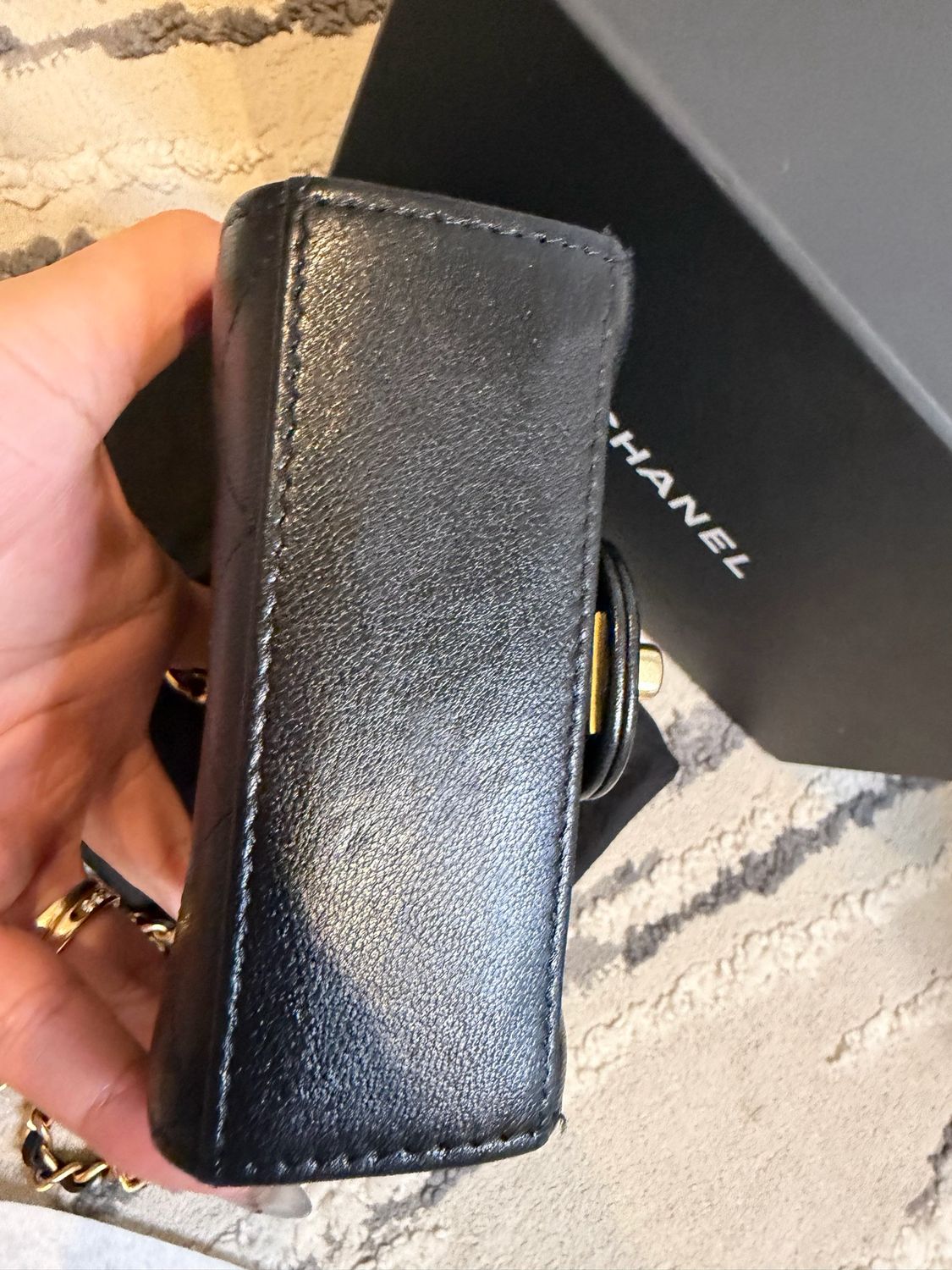 Chanel Chic Pearls Mini Goatskin Flap Bag Black