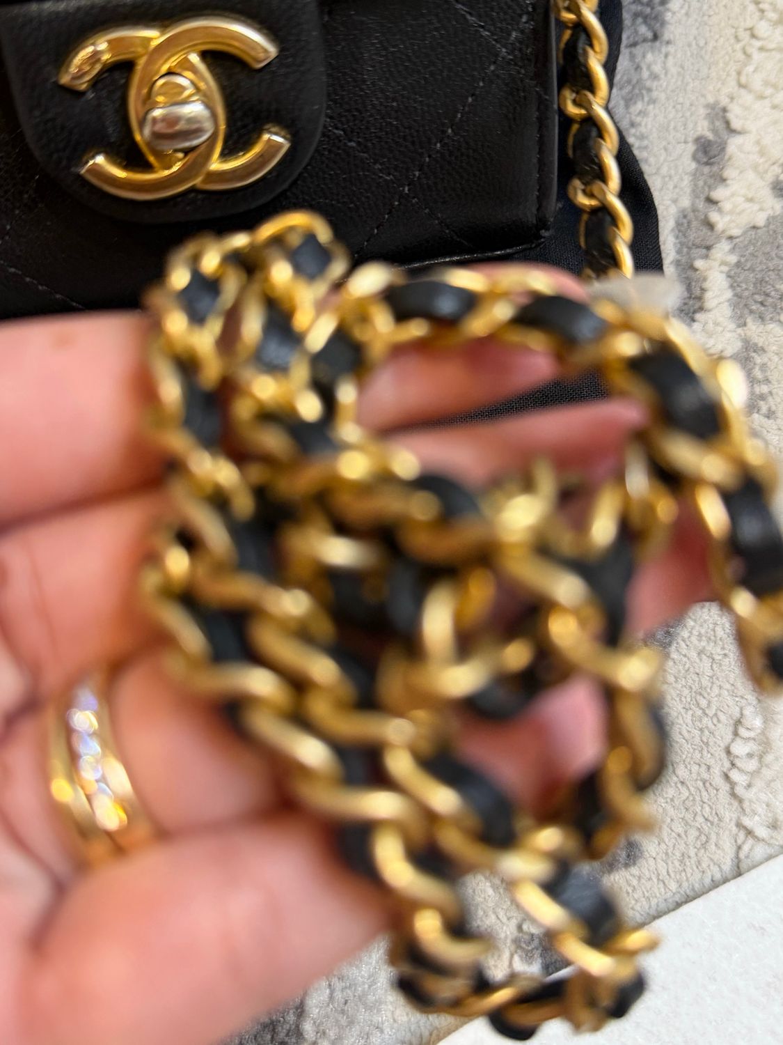 Chanel Chic Pearls Mini Goatskin Flap Bag Black