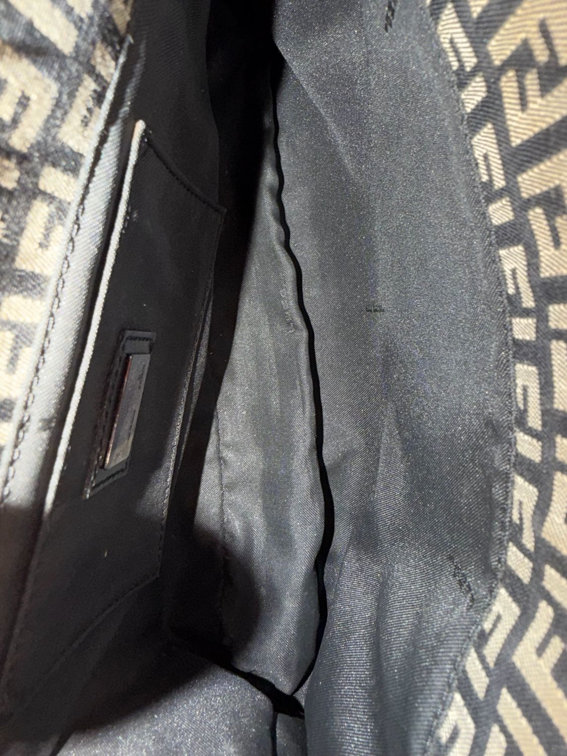 Fendi Zucca Baguette Flap Drawstring Hobo Shoulder Bag