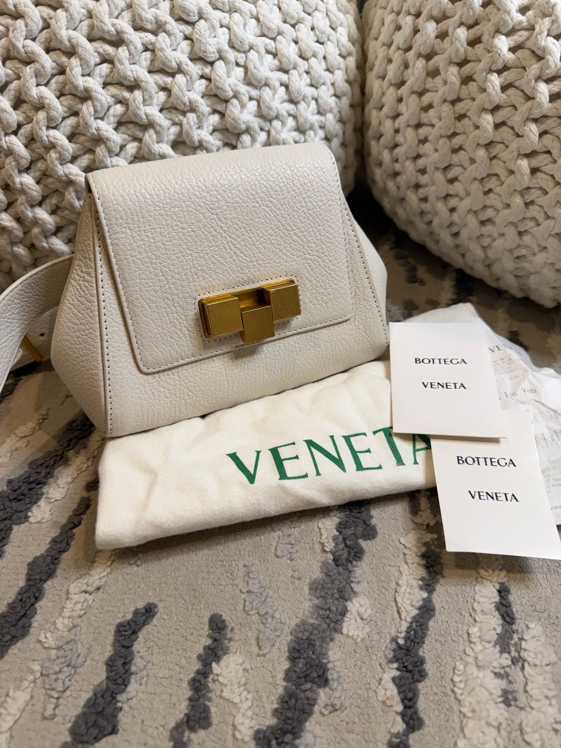 Bottega Venetta Leather Geometric Beltbag Bumbag