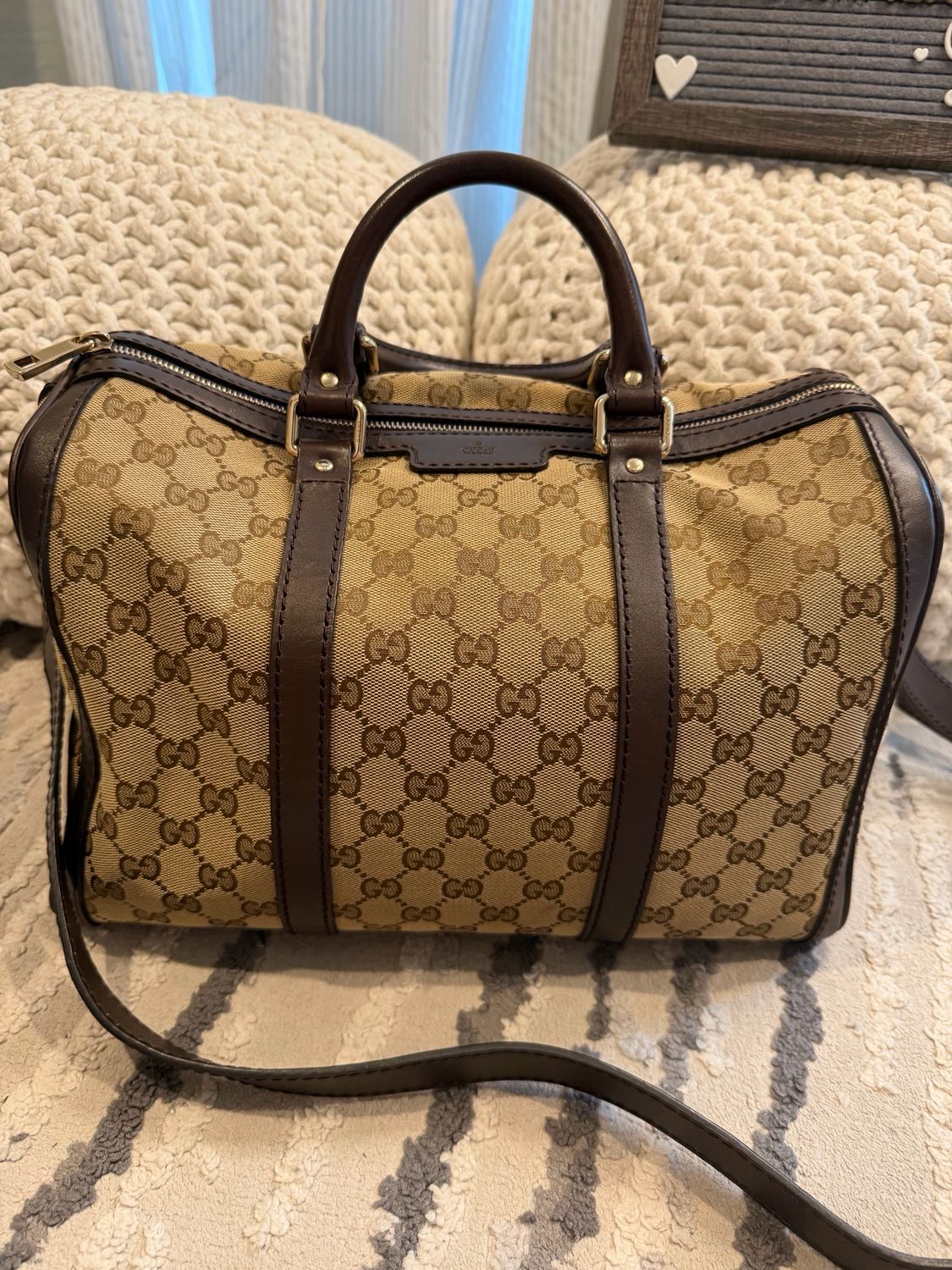 Gucci Joy Boston Bowler Messenger Canvas Crossbody