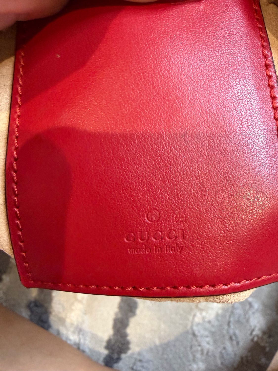 Gucci Marmont Matelasse Mini Bucket Crossbody Messenger Red