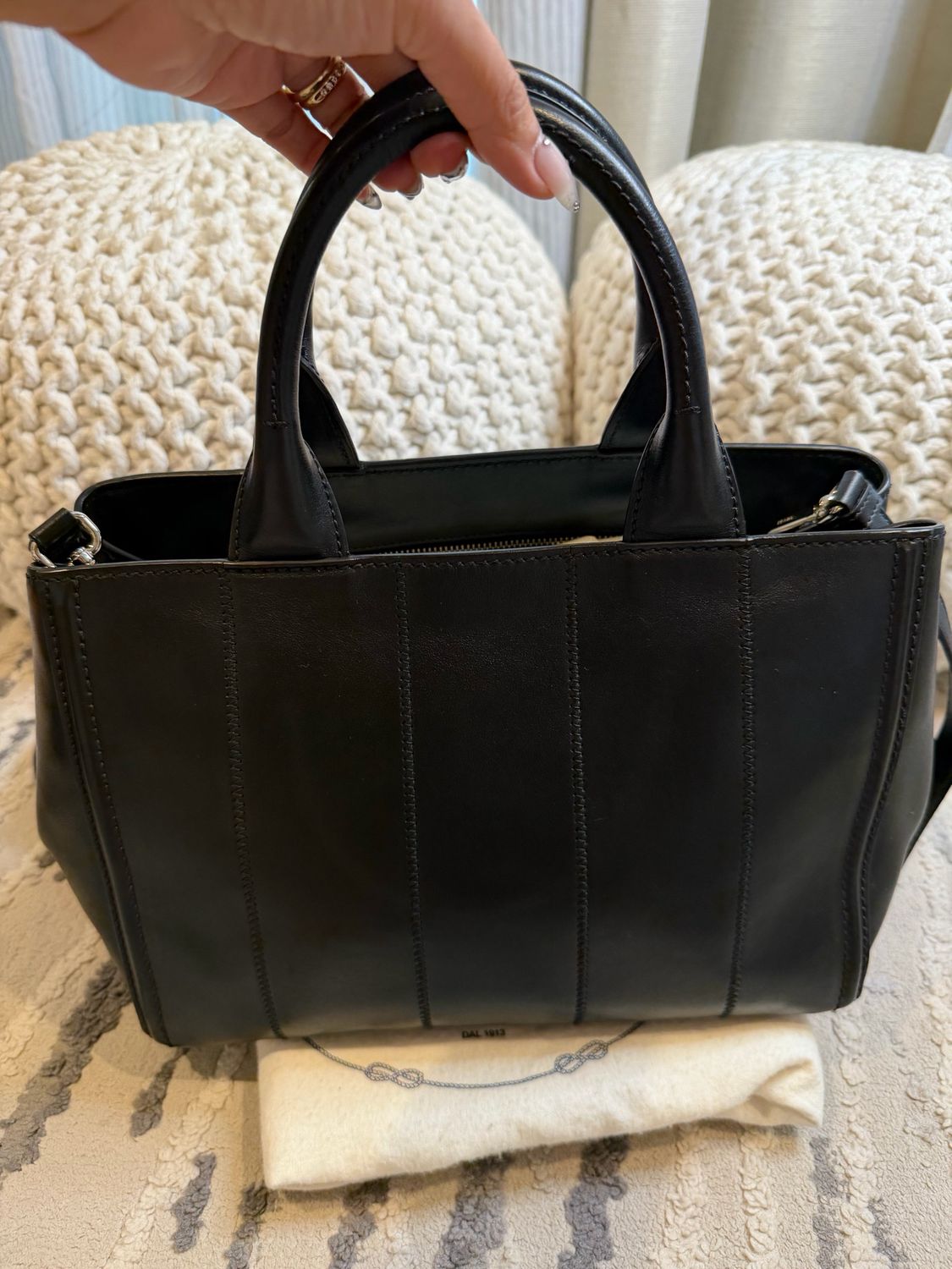 Prada Black Leather Quilted Garden Party Crossbody Messenger