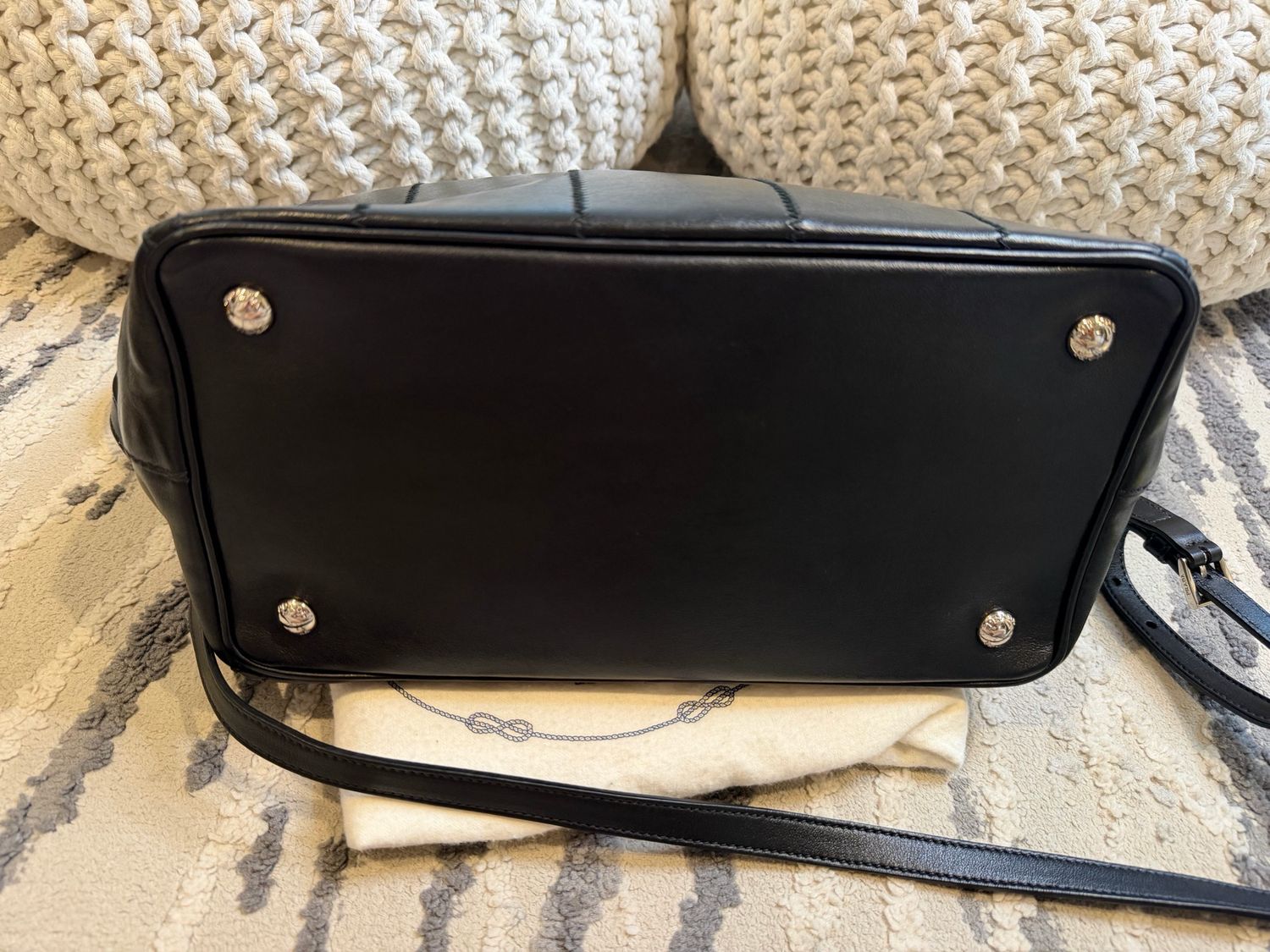 Prada Black Leather Quilted Garden Party Crossbody Messenger