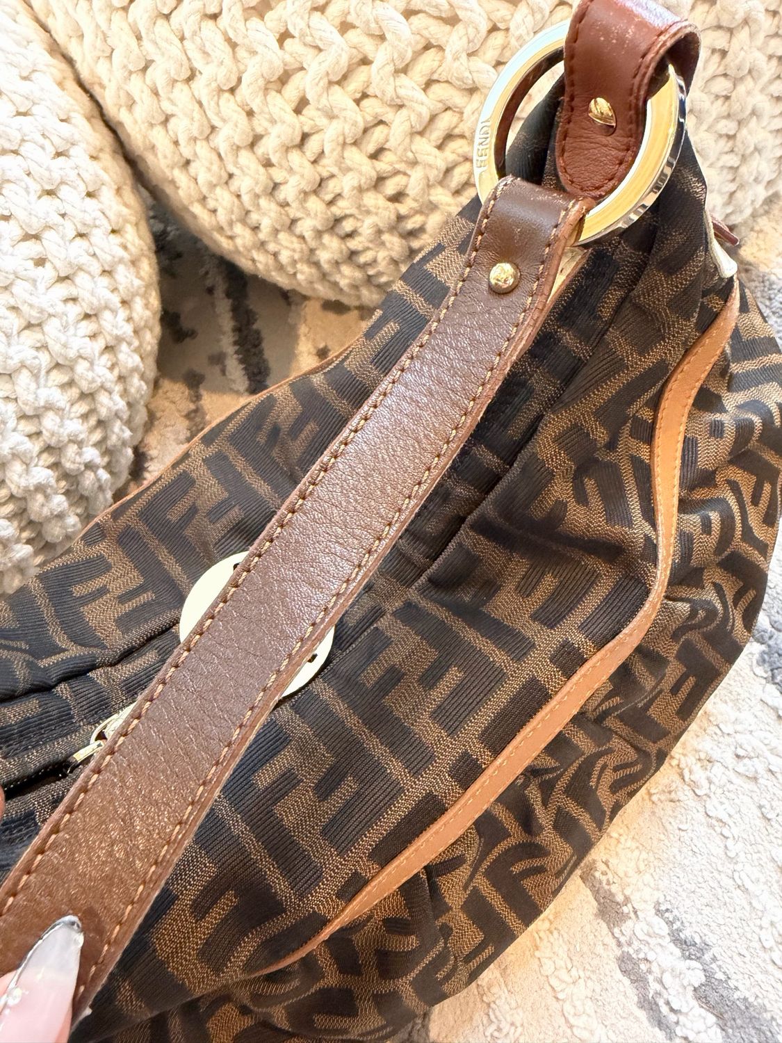 Fendi Zucca Borsa Chef Hobo Shoulder Bag