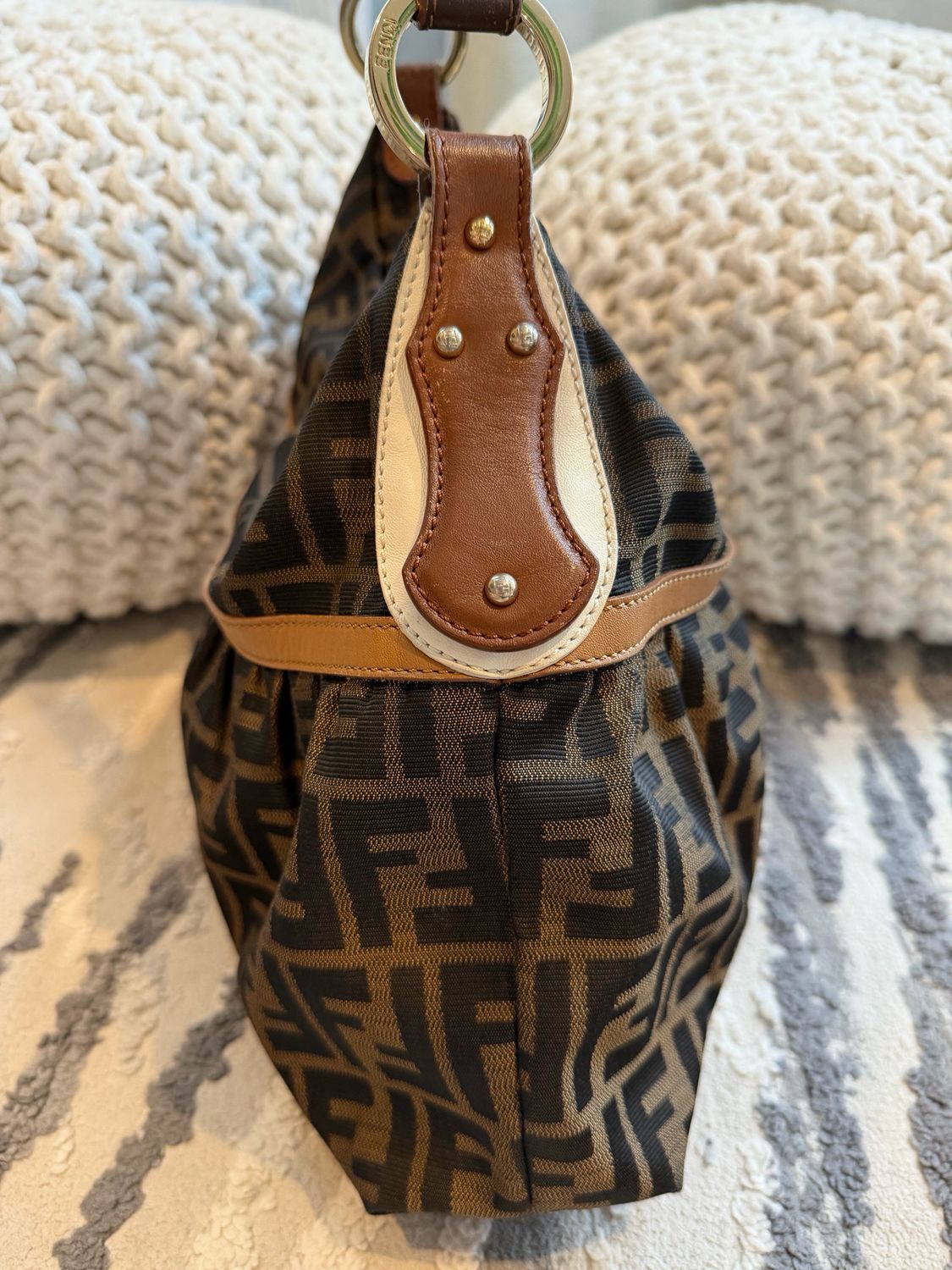 Fendi Zucca Borsa Chef Hobo Shoulder Bag