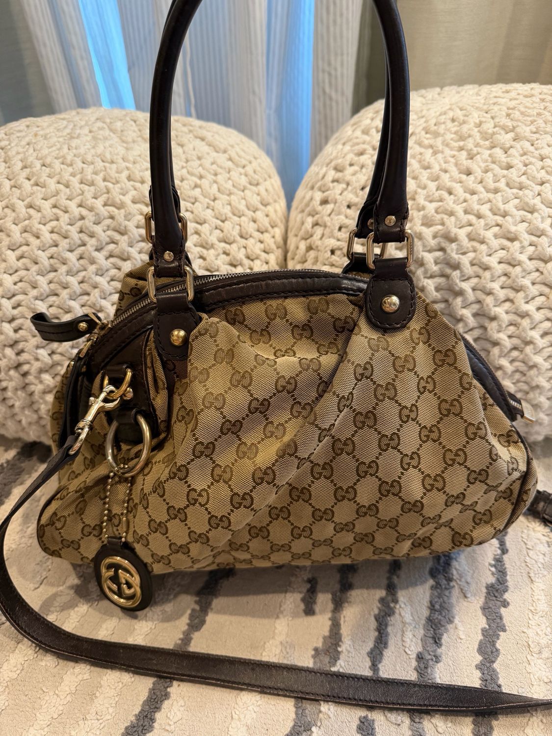 Gucci Sukey Convertible Canvas Crossbody Messenger