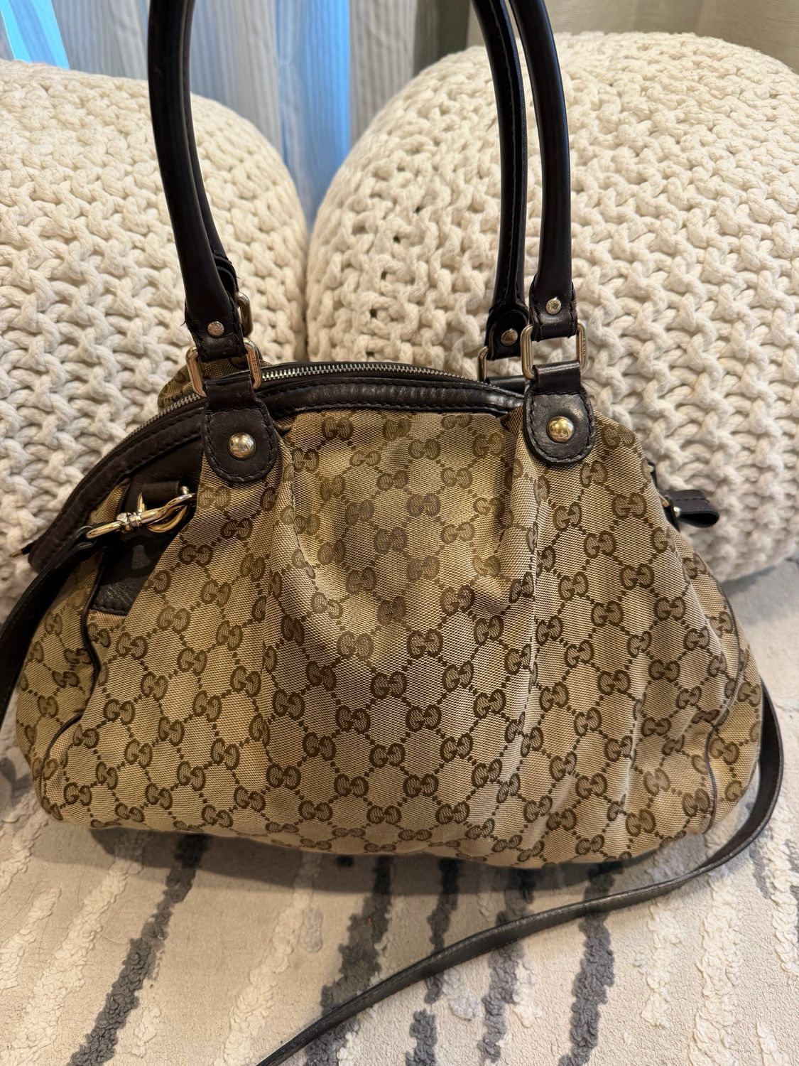 Gucci Sukey Convertible Canvas Crossbody Messenger