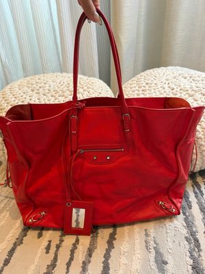 Balenciaga Papier A4 Tote Shoulder Bag Coquelicot Red