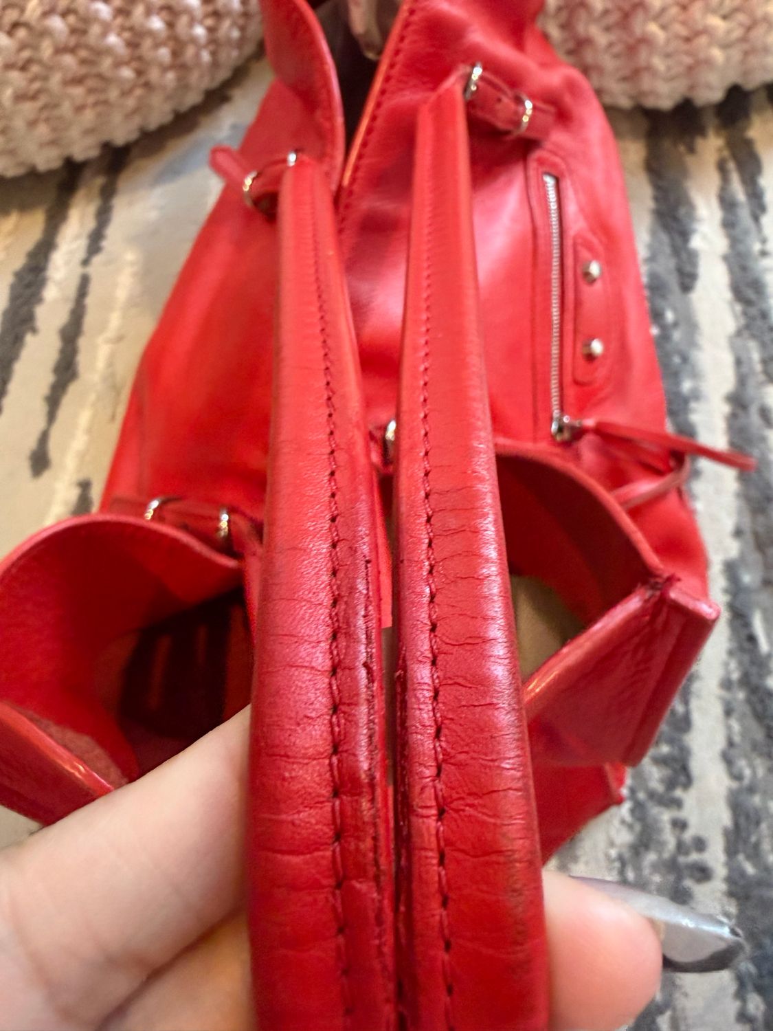 Balenciaga Papier A4 Tote Shoulder Bag Coquelicot Red