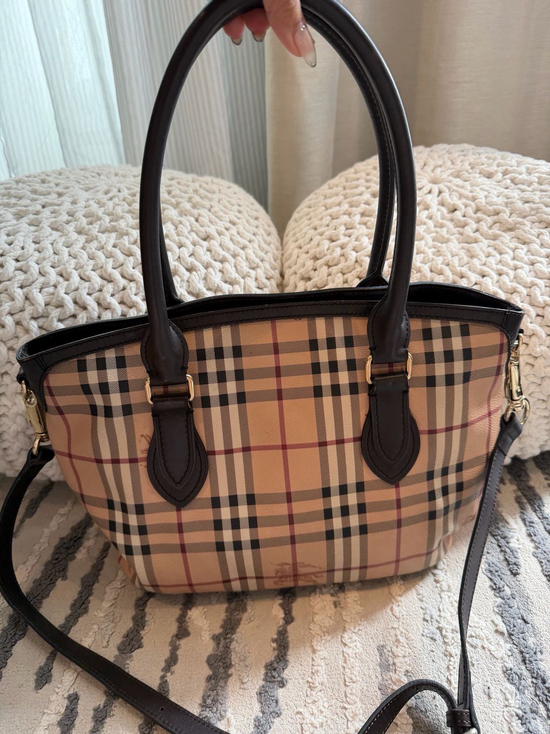 Burberry Haymarket Check Newfield Tote Crossbody