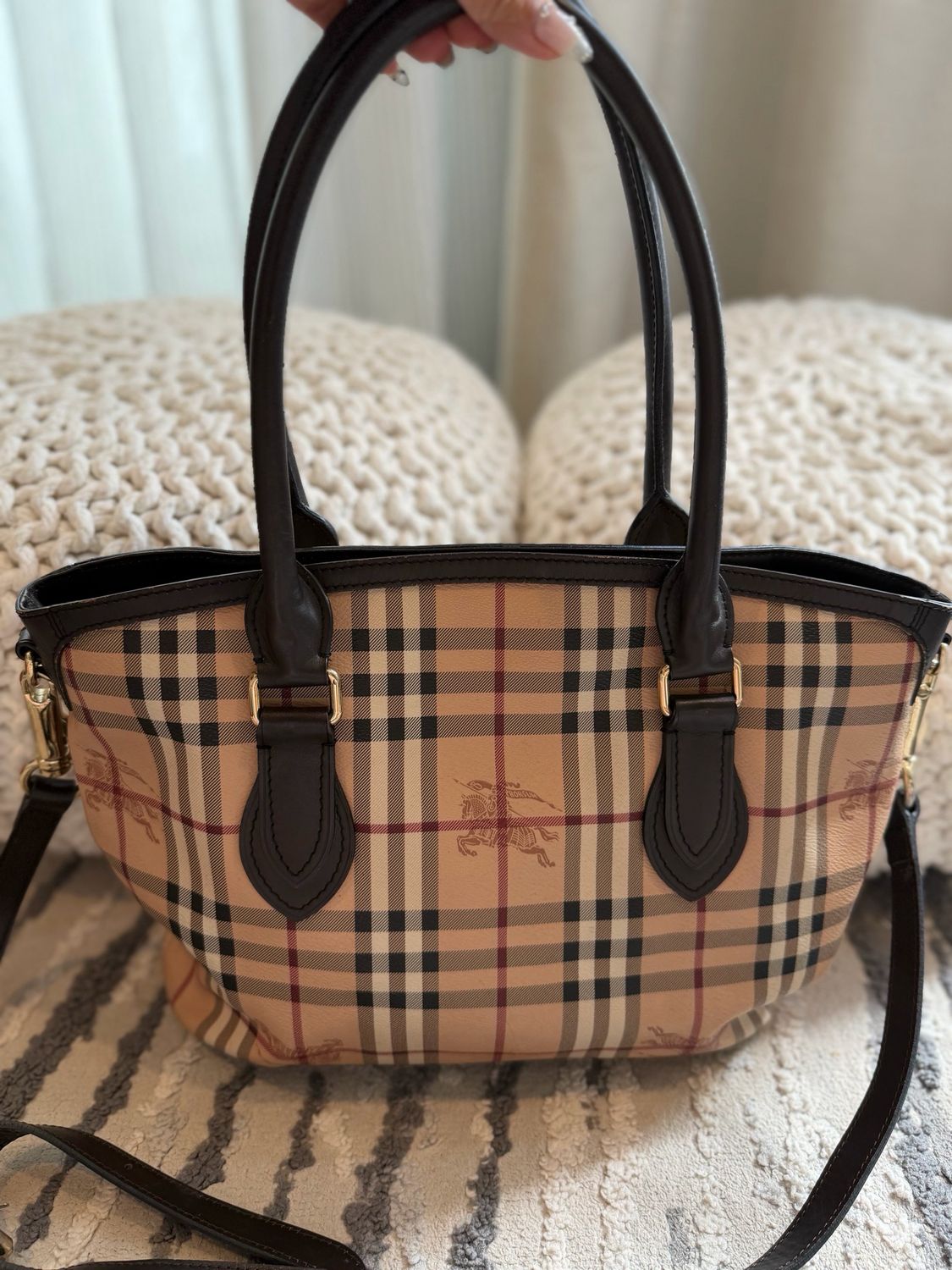 Burberry Haymarket Check Newfield Tote Crossbody