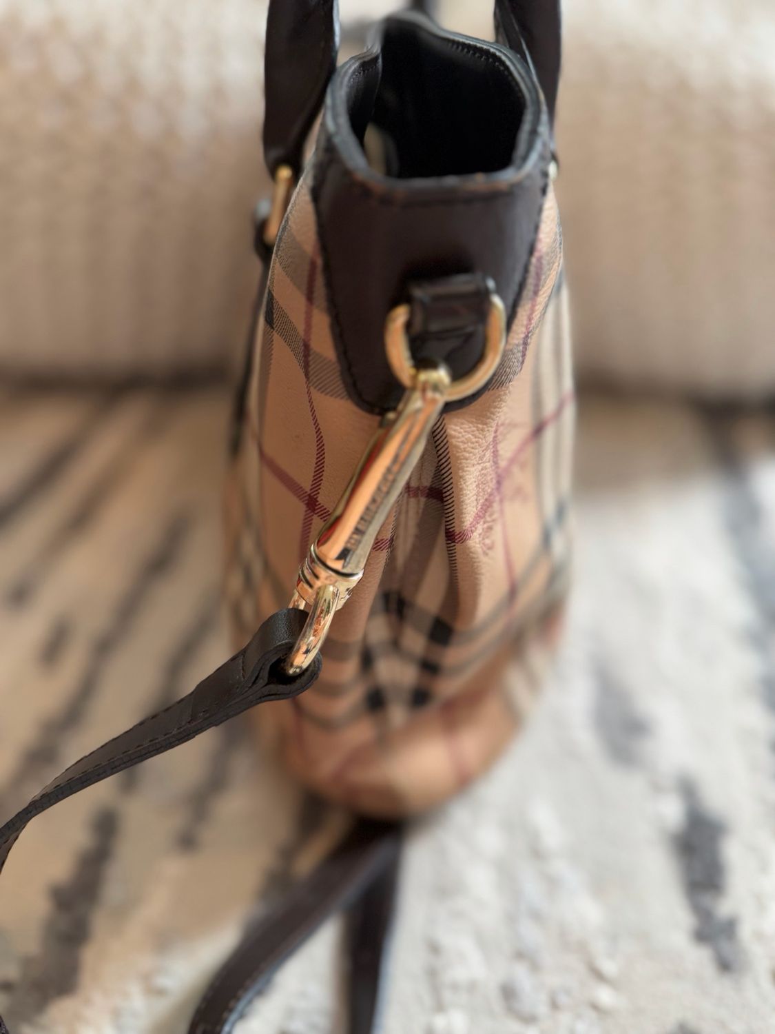 Burberry Haymarket Check Newfield Tote Crossbody