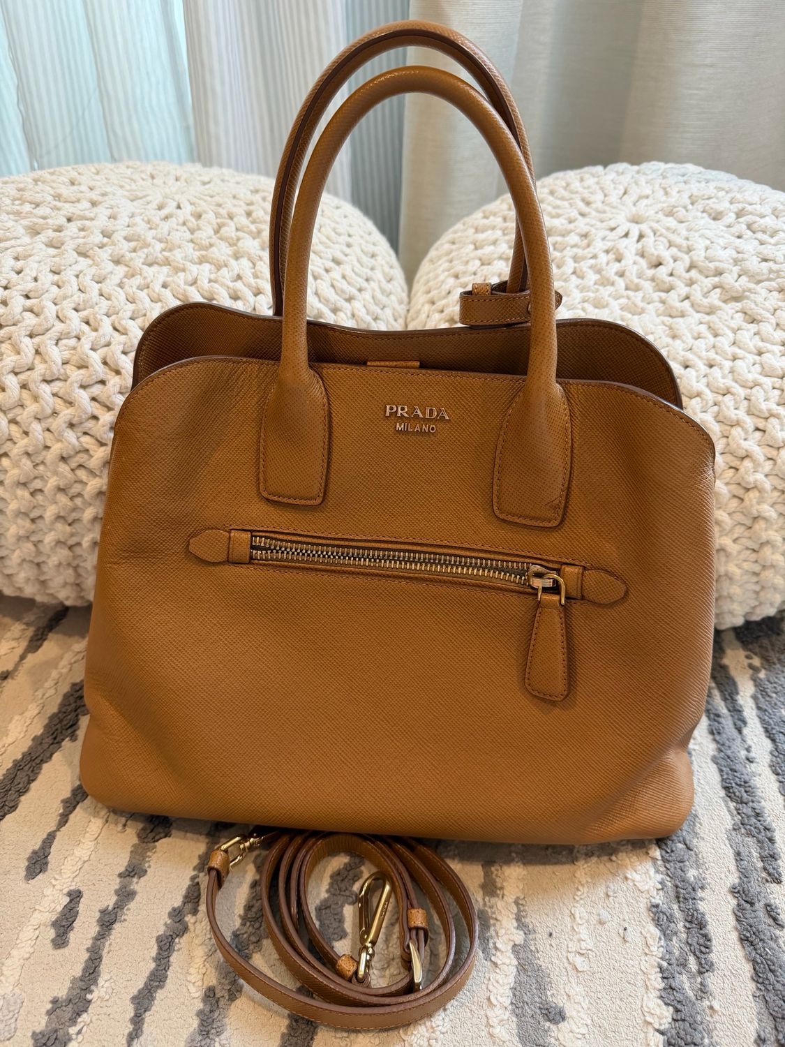 Prada Saffiano Promenade Tote Crossbosy Messenger