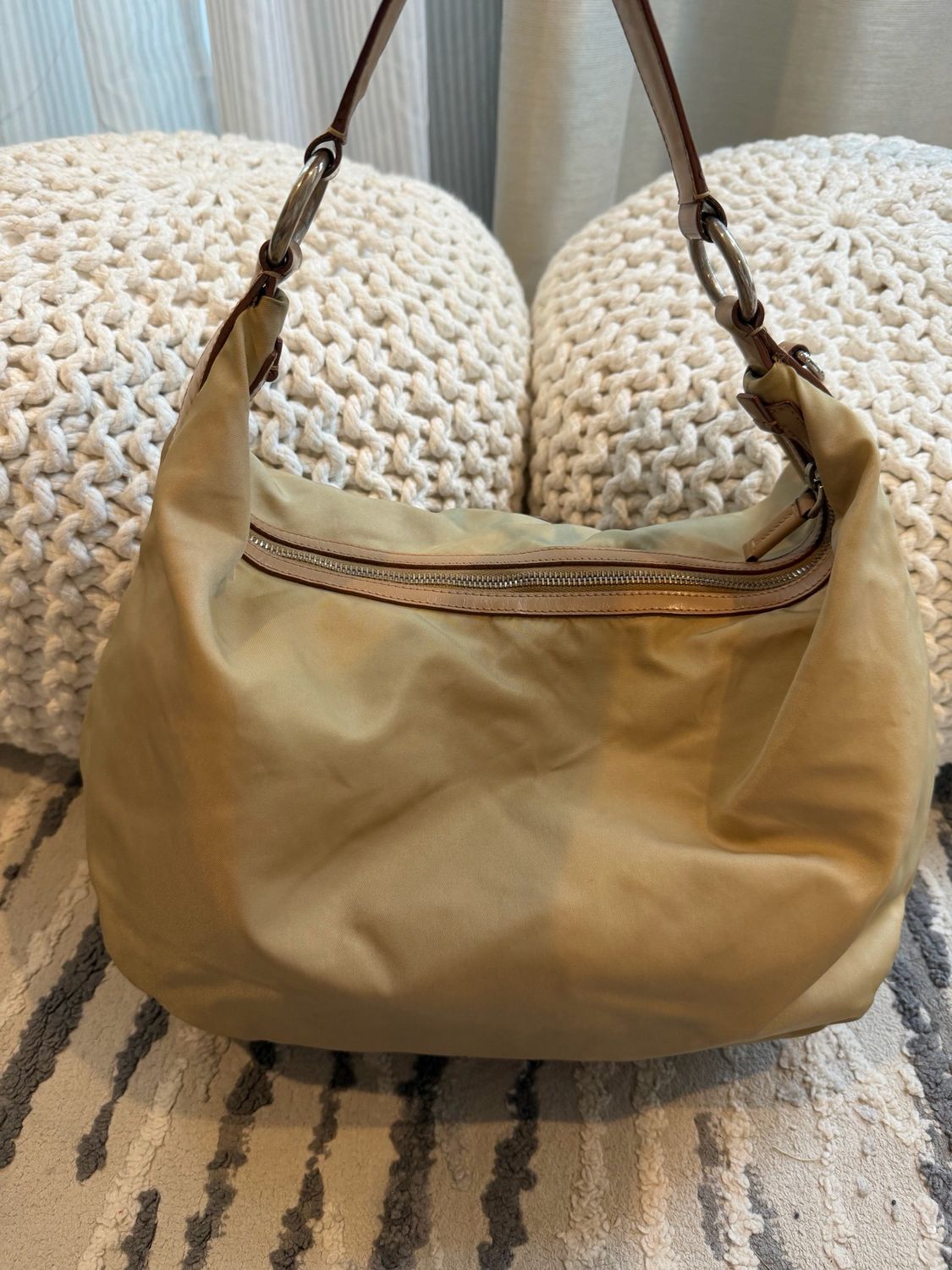 Prada Nylon Tessuto Jacquard Hobo Shoulder