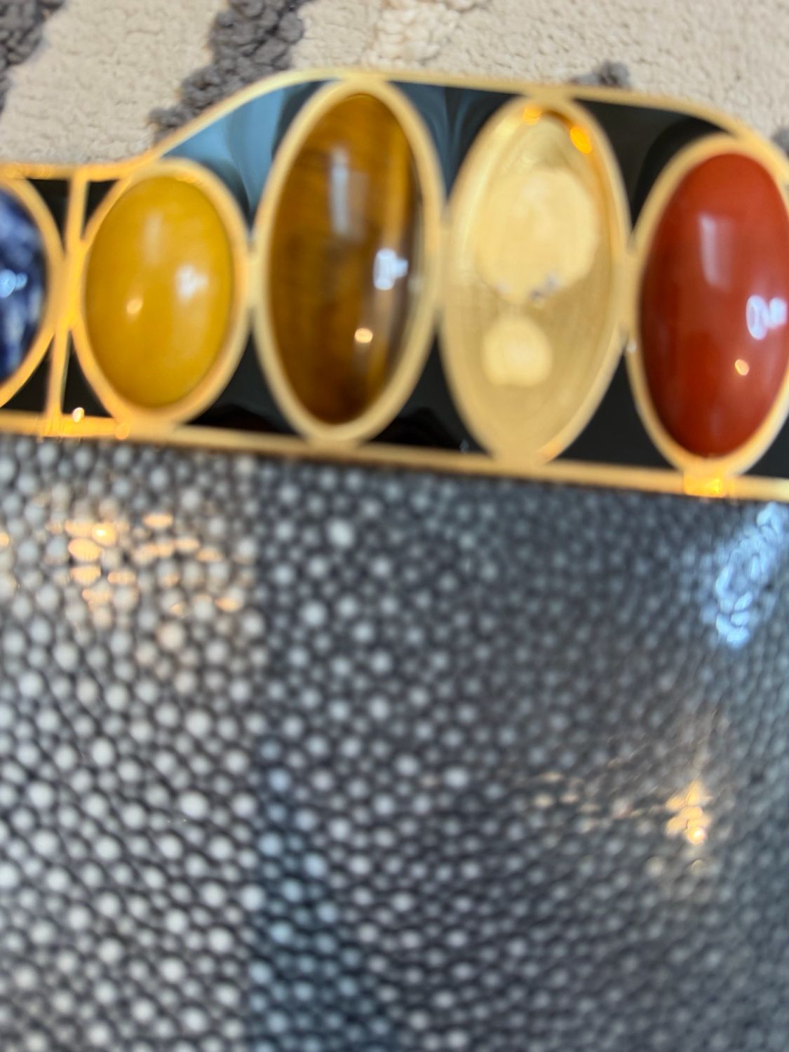 Fendi Limited Stingray Clutch Jeweled Pouch