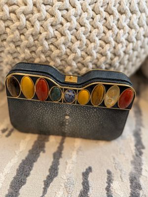 Fendi Limited Stingray Clutch Jeweled Pouch