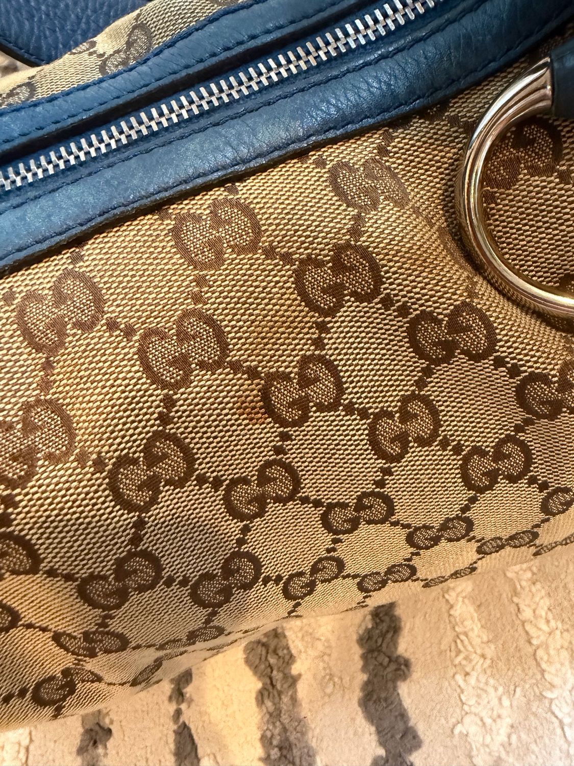 Gucci Monogram Canvas Icon Bit Hobo Shoulder Bag