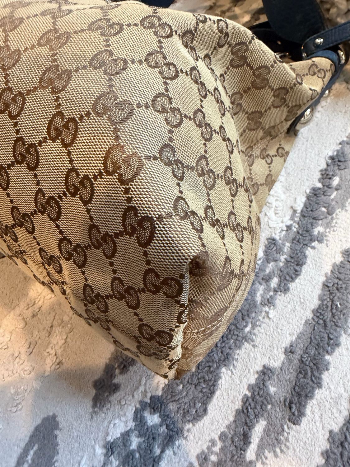 Gucci Monogram Canvas Icon Bit Hobo Shoulder Bag