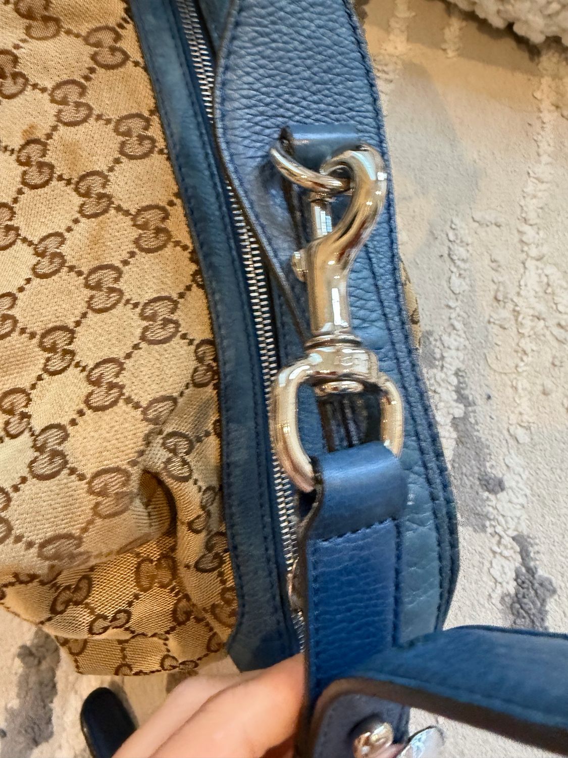 Gucci Monogram Canvas Icon Bit Hobo Shoulder Bag