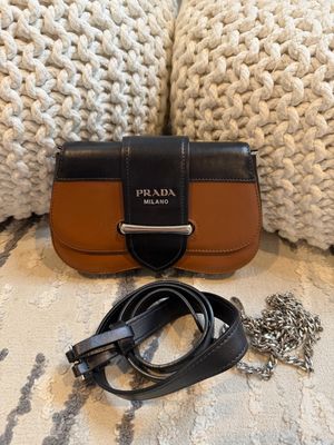 Prada Sidonie Waist Bag Two Tone Crossbody Chain Strap