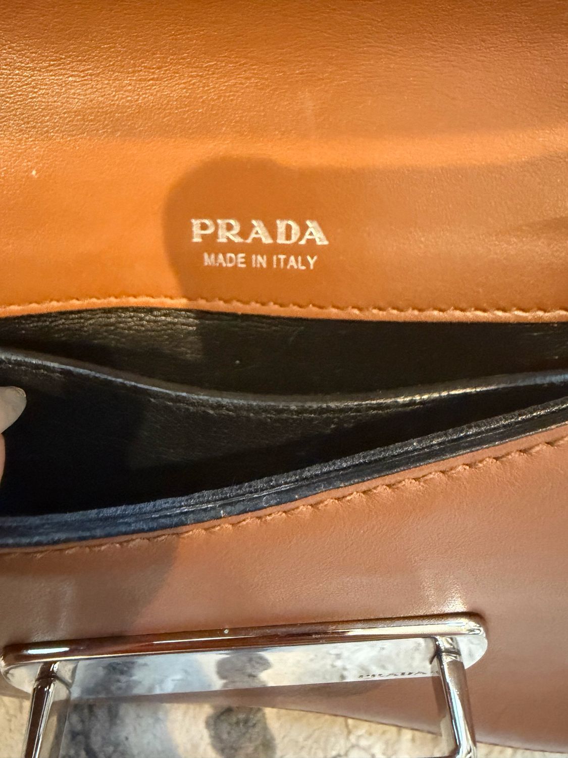 Prada Sidonie Waist Bag Two Tone Crossbody Chain Strap