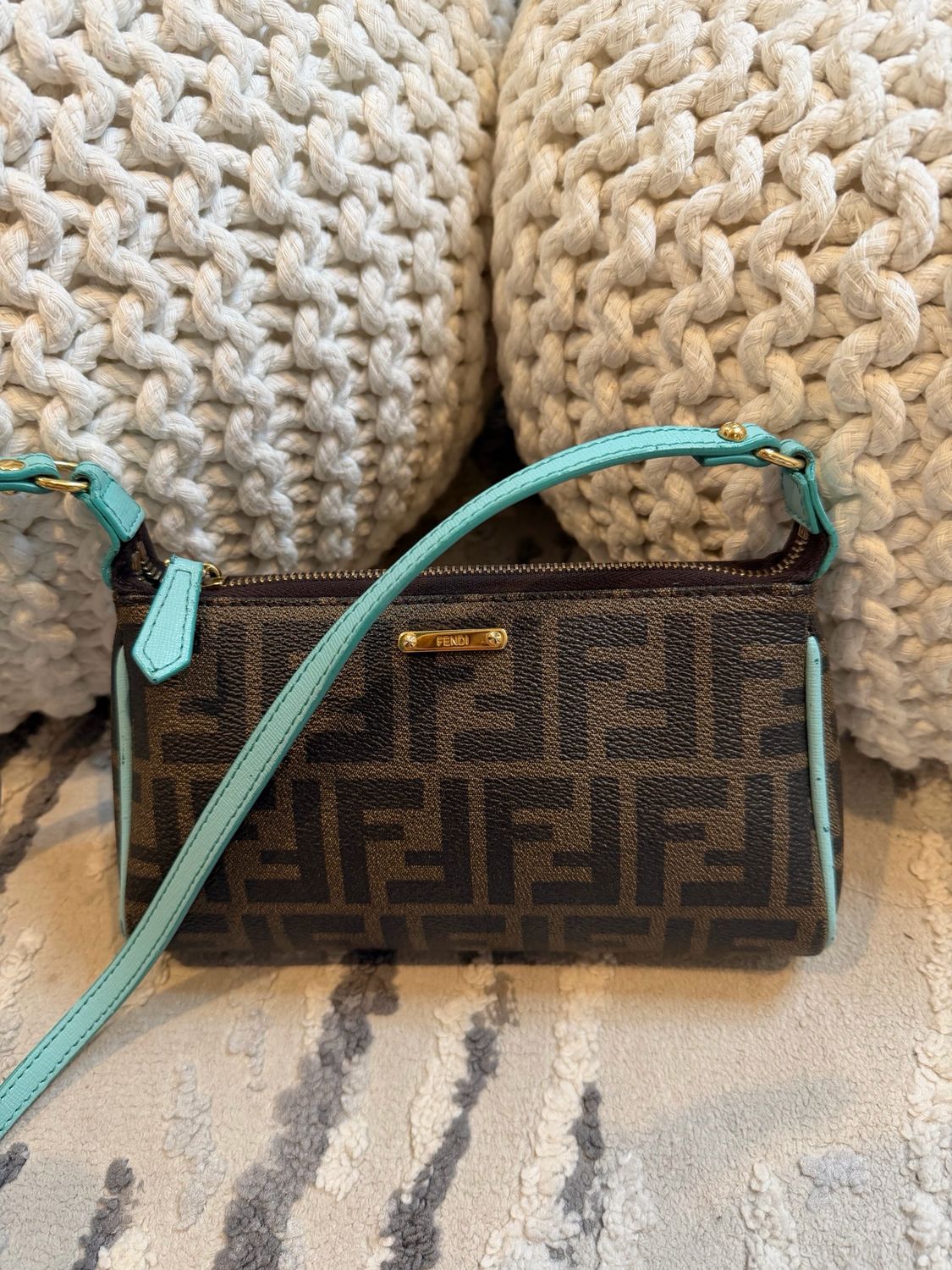 Fendi Zucca Clutch Crossbody Messenger
