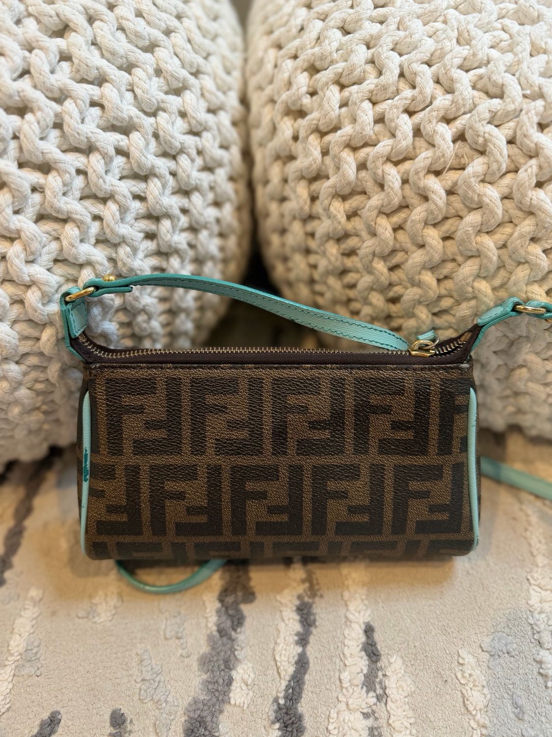 Fendi Zucca Clutch Crossbody Messenger