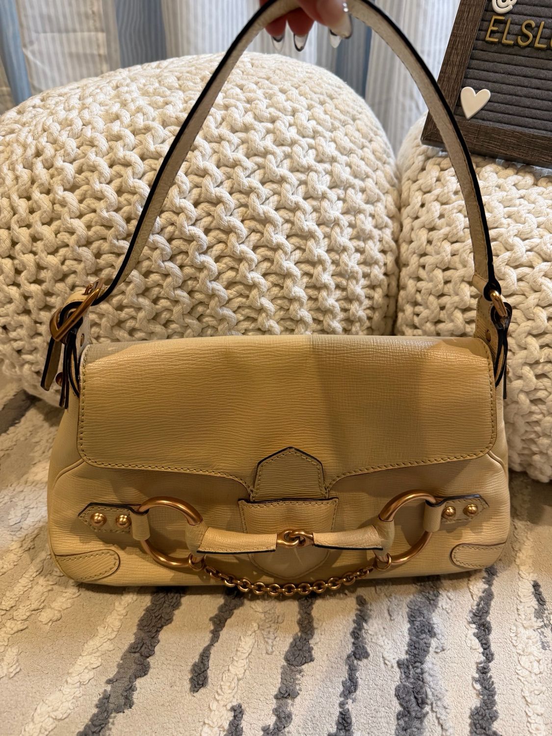 Gucci Horsebit Leather Chain Link Hobo Shoulder
