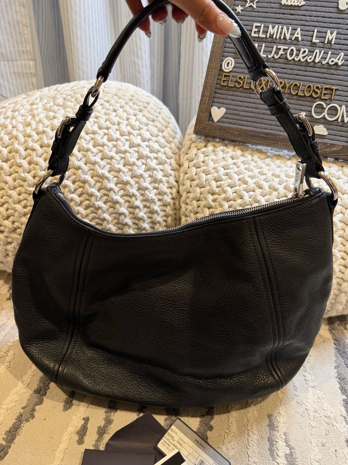 Prada Vitello Phenix Hobo Shoulder Bag