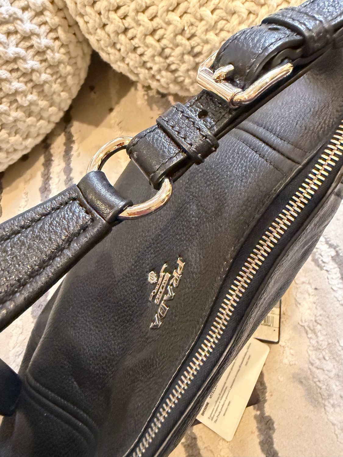 Prada Vitello Phenix Hobo Shoulder Bag