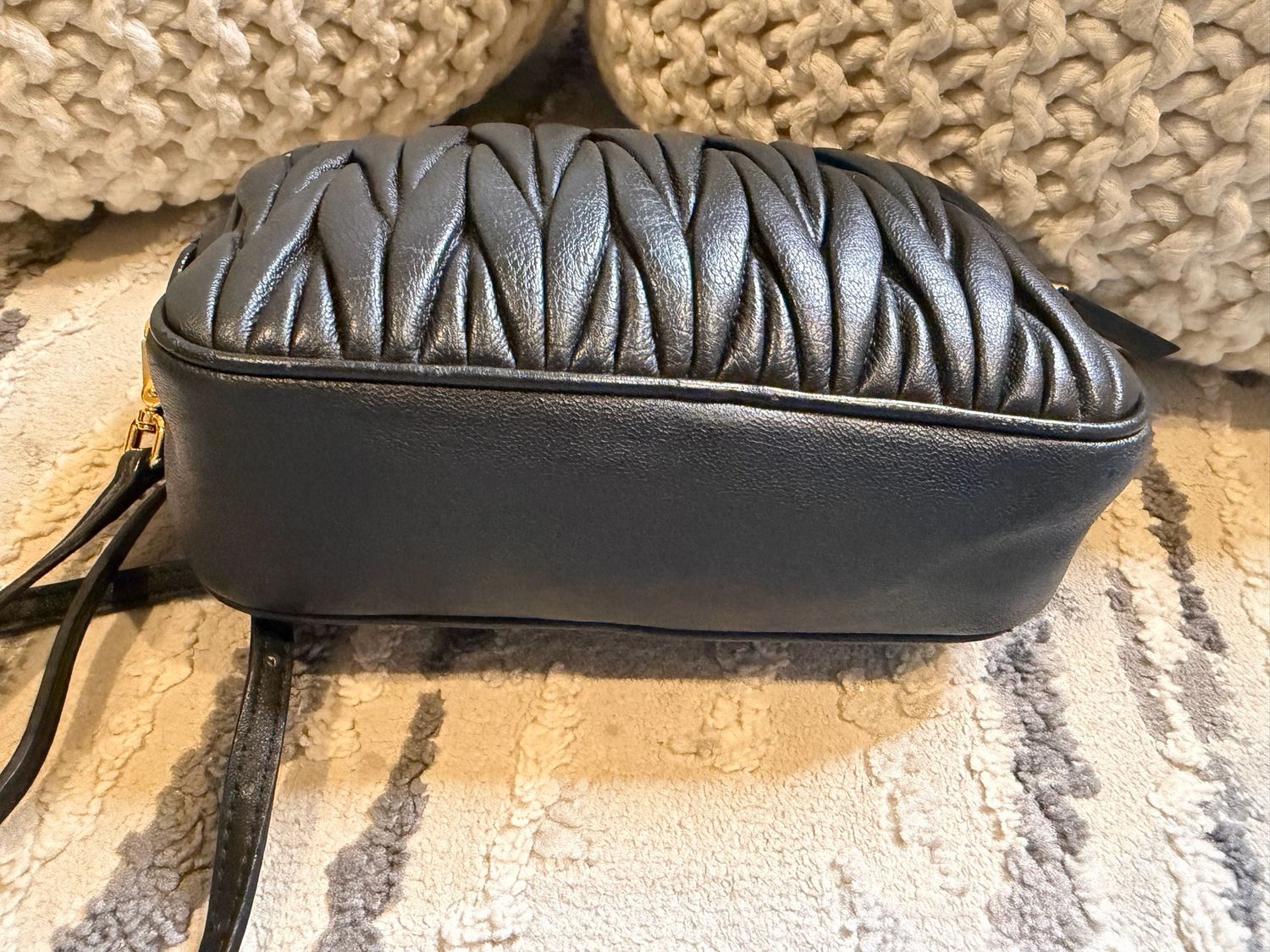Miu Miu Matelasse Camera Bag Double Zipper Crossbody