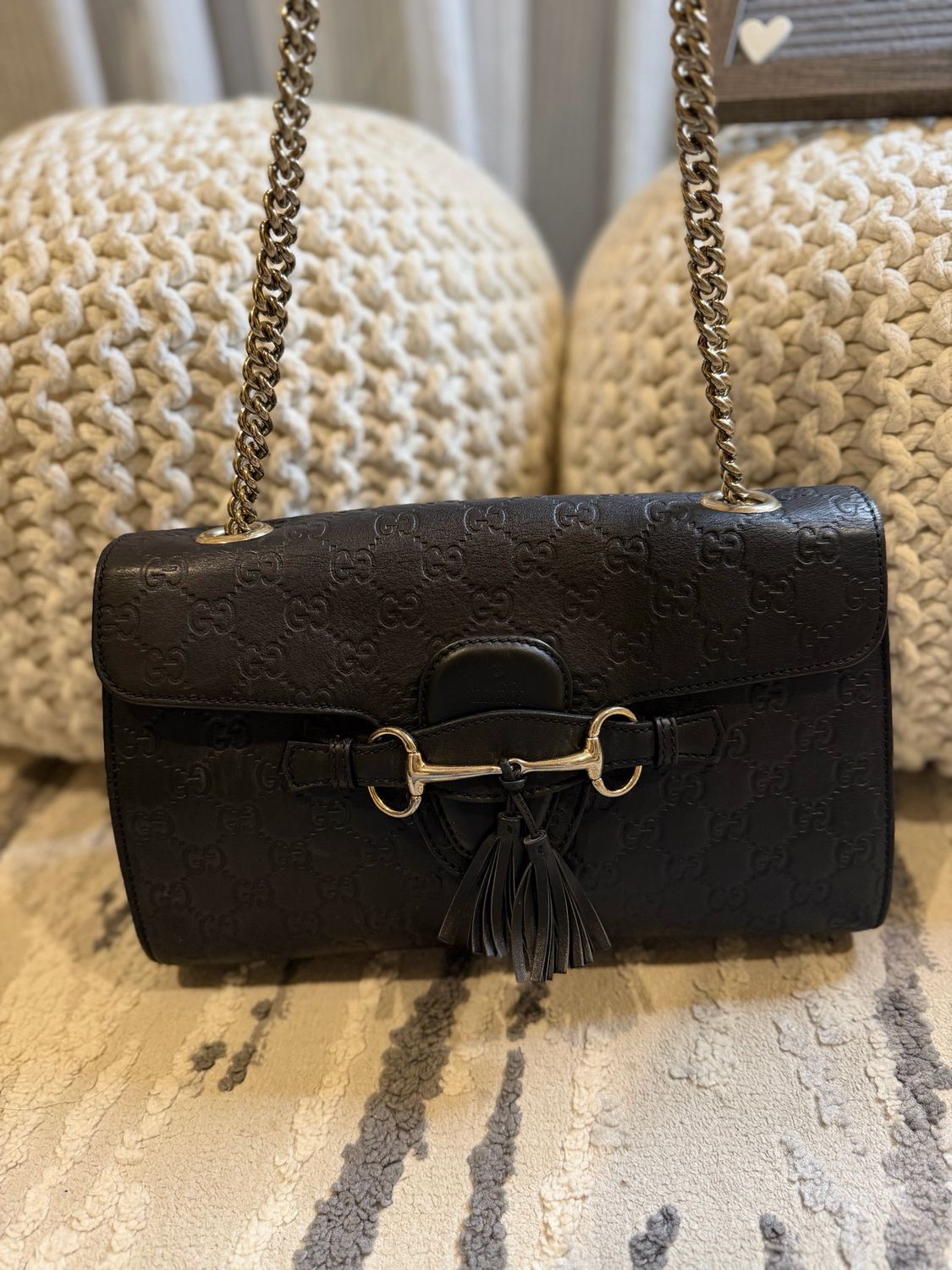 Gucci Emily Flap Guccissima Medium Hobo Chain Shoulder