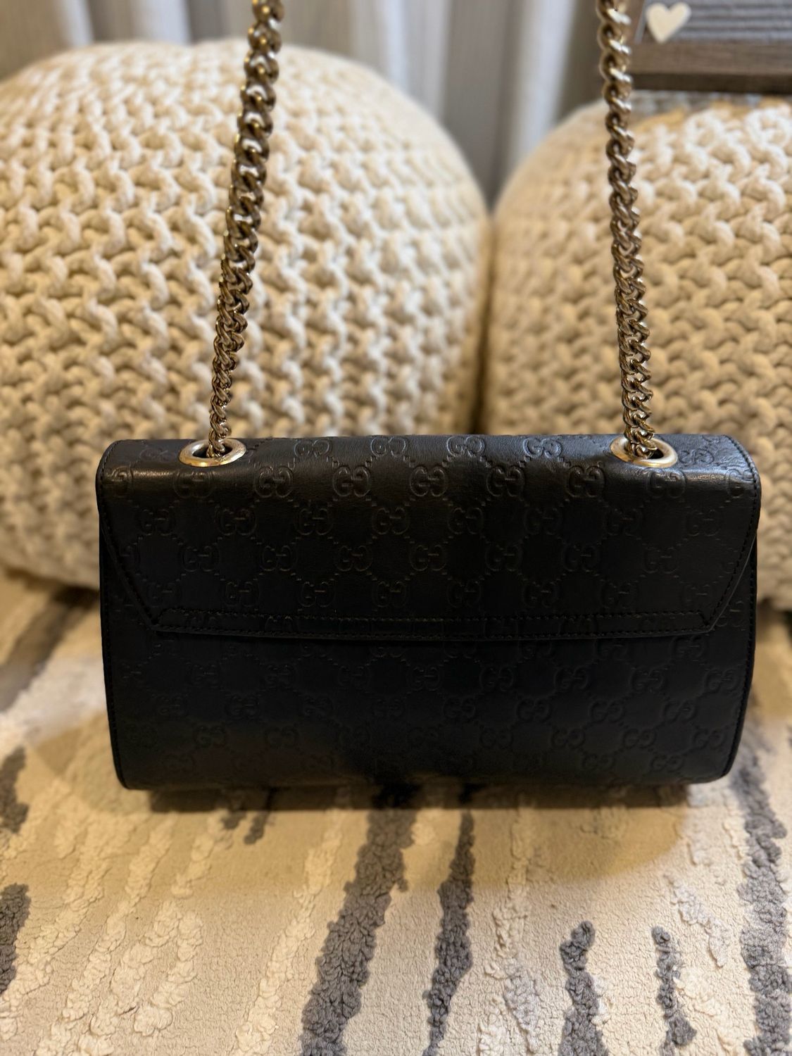 Gucci Emily Flap Guccissima Medium Hobo Chain Shoulder