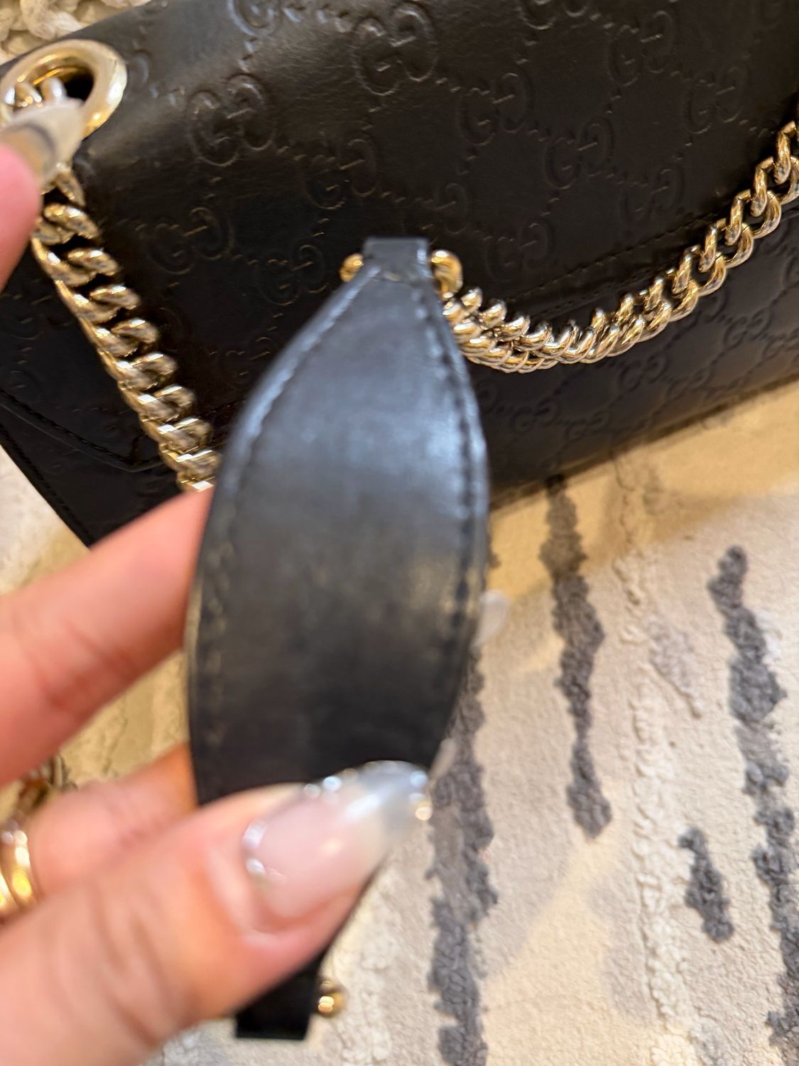 Gucci Emily Flap Guccissima Medium Hobo Chain Shoulder