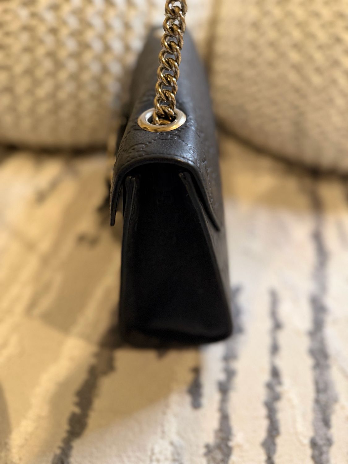 Gucci Emily Flap Guccissima Medium Hobo Chain Shoulder