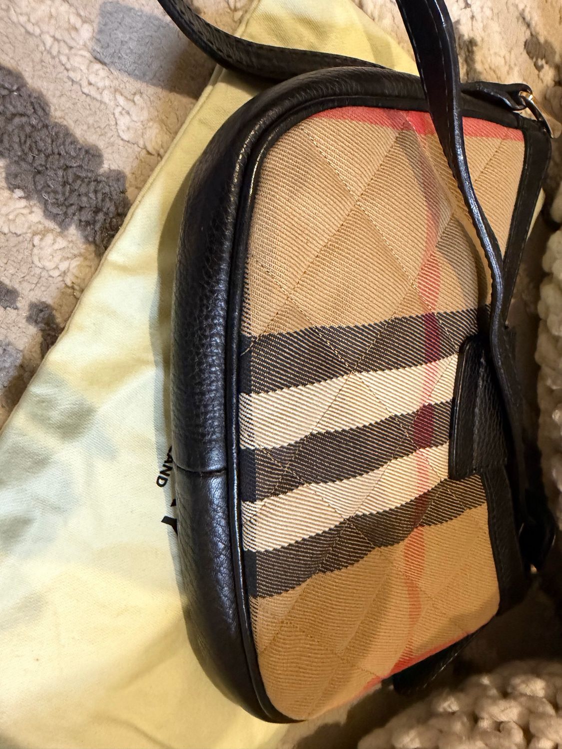 Burberry Hobo House Check Canvas And Leather Quilted 