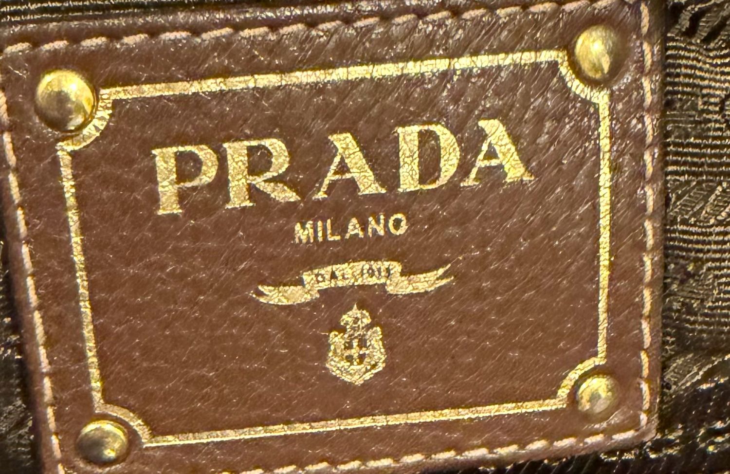 Prada Jacquard Denim Tote Shoulder Bag