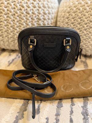 Gucci Microguccissima Leather Black Alma Mini Dome Crossbody Messenger